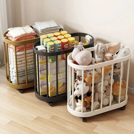 4-Wheel Rolling Storage Basket for Yoga Mat & Sports Gear Rolling Storage Basket Peaceful Pleasures Health and Wellness