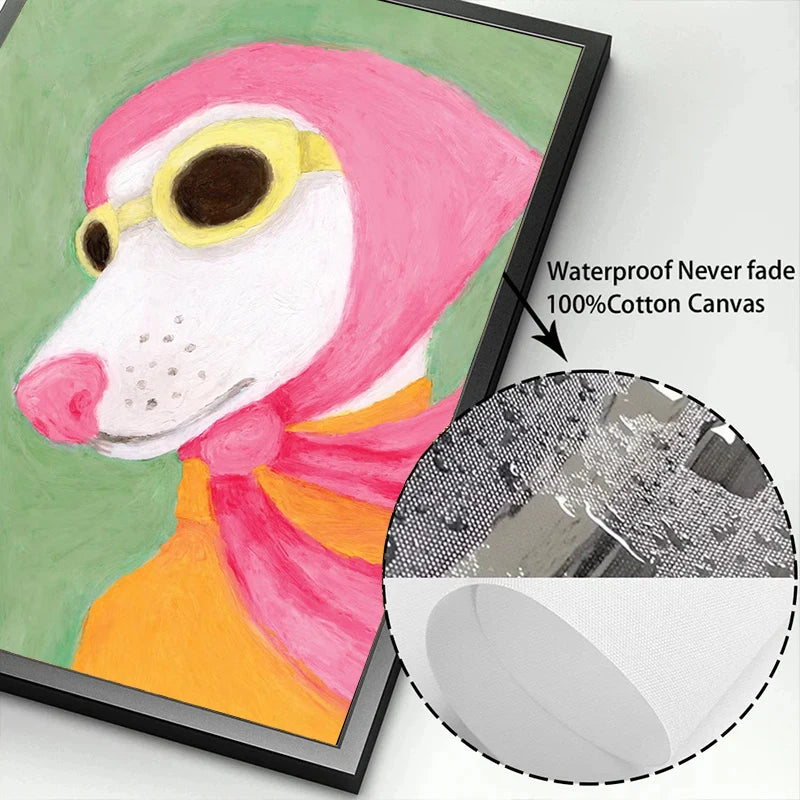 Abstract Fashion Girl Dog Canvas Wall Art Print | Home Decor Canvas Wall Art Print Peaceful Pleasures Health and Wellness