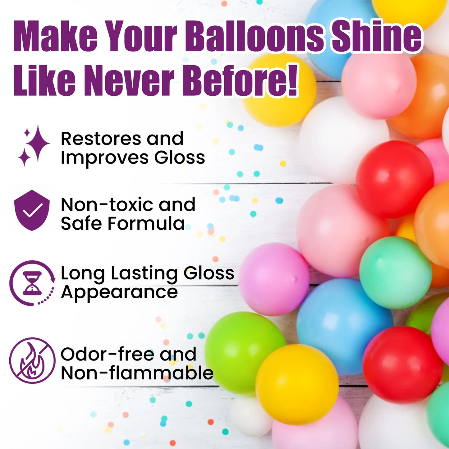 Balloon Shine Spray – Gloss Enhancer for Latex Party Balloons