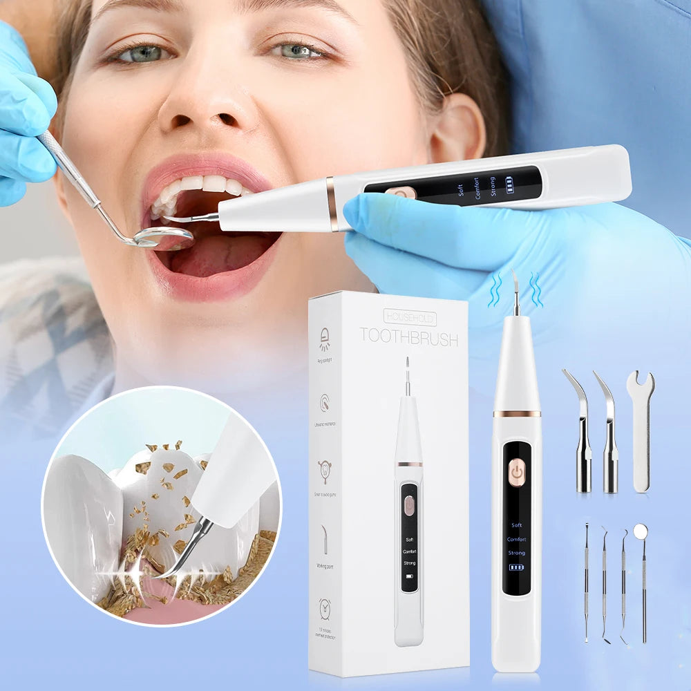 Pro Electric Tartar Remover Ultrasonic Home Dental Scaler 3 Mode Teeth Cleaner for Plaque Calculus Stains Removal Oral Care Tool Peaceful Pleasures Health and Wellness