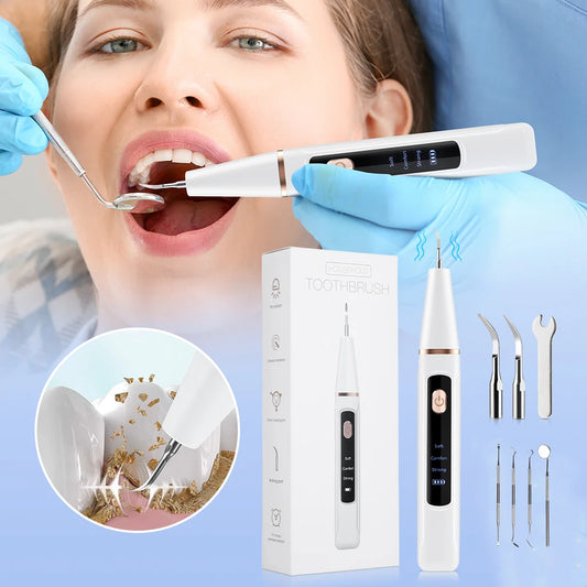 Pro Electric Tartar Remover Ultrasonic Home Dental Scaler 3 Mode Teeth Cleaner for Plaque Calculus Stains Removal Oral Care Tool Peaceful Pleasures Health and Wellness