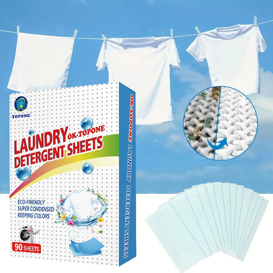 90 pcs Washer Sheets Detergent Laundry Sheets Eco-Friendly Laundry Soap No Waste Laundry Detergent Stain Remover Liquid Peaceful Pleasures Health and Wellness