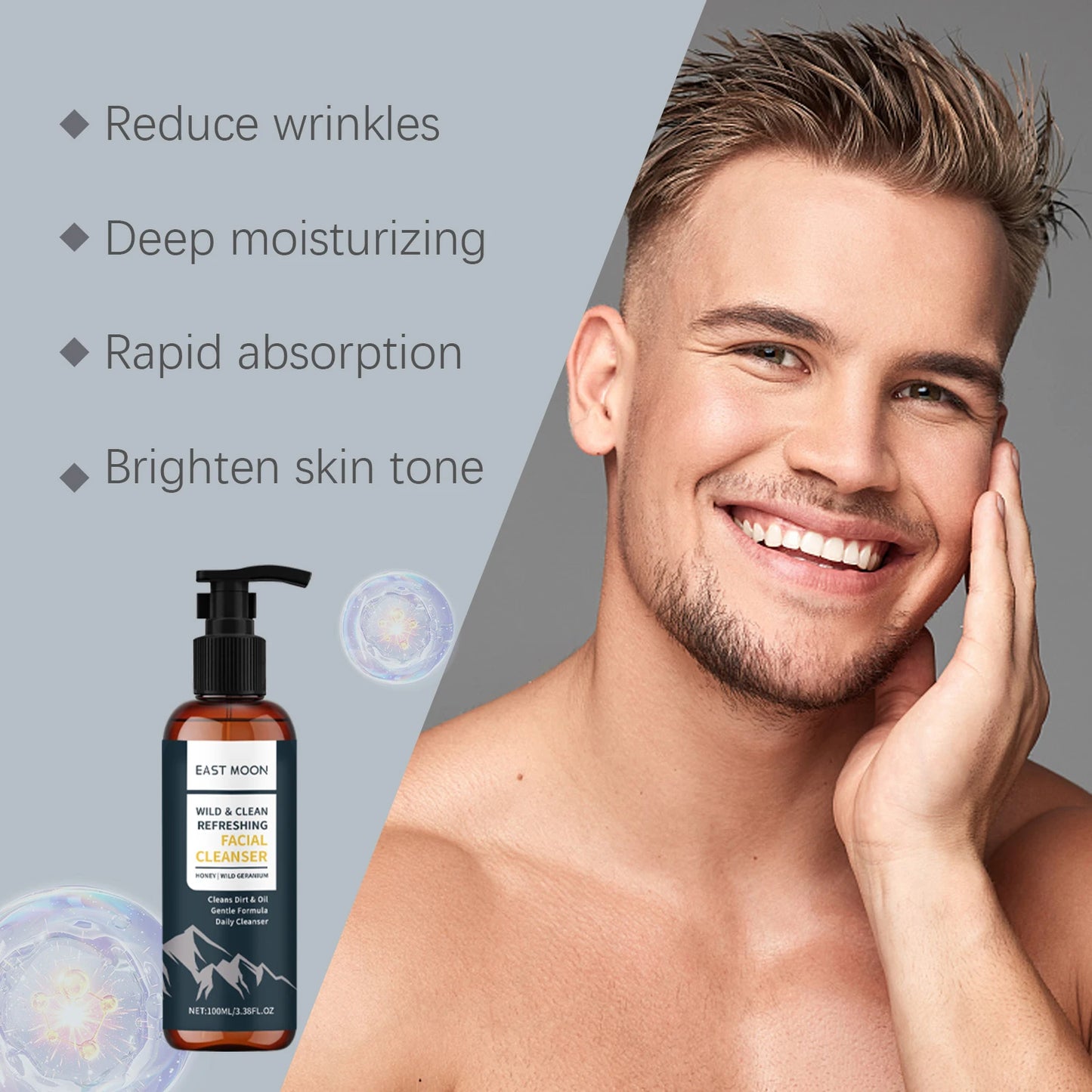 East Moon Men's Nourishing Face Cleanser – Oil Control 100ml