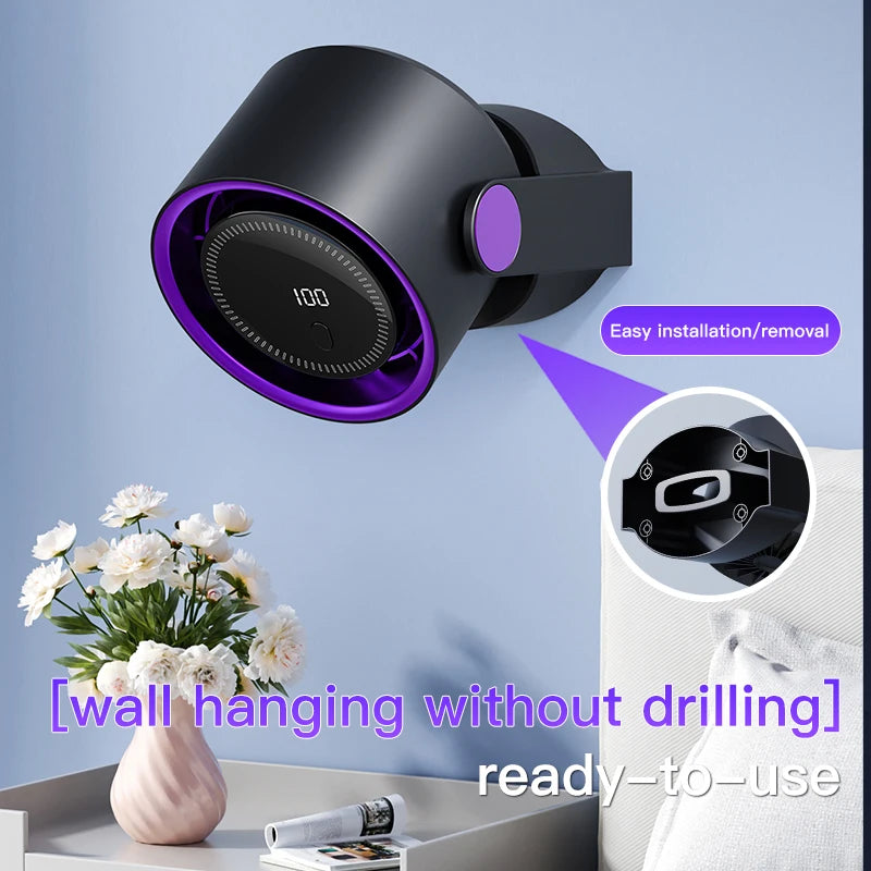 Electric Fan Desktop Silent Wall Mounted Air Conditioner Bladeless Fan USB Charging Portable Office Indoor Camping Peaceful Pleasures Health and Wellness