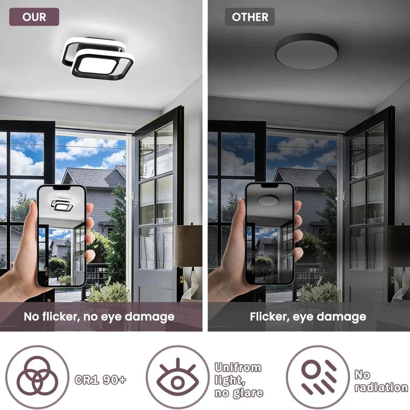 RUNTOIN 22W Modern LED Ceiling Light | Living Room & Hallway