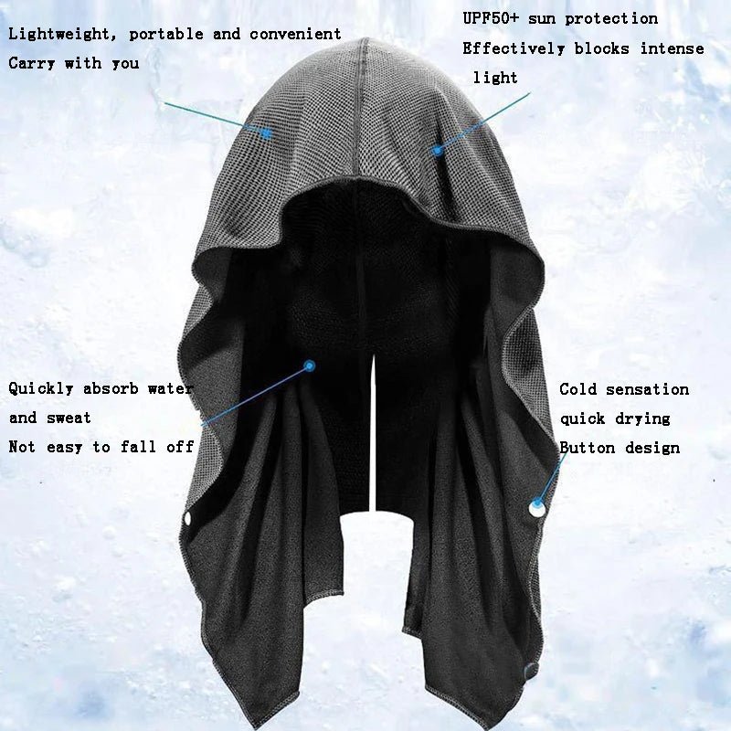 Outdoor Sports Sun Protection and Cooling Headscarf Gym Beach Camping U-shaped Cooling Sweatshirt Headscarf Quick-drying Towel Peaceful Pleasures Health and Wellness
