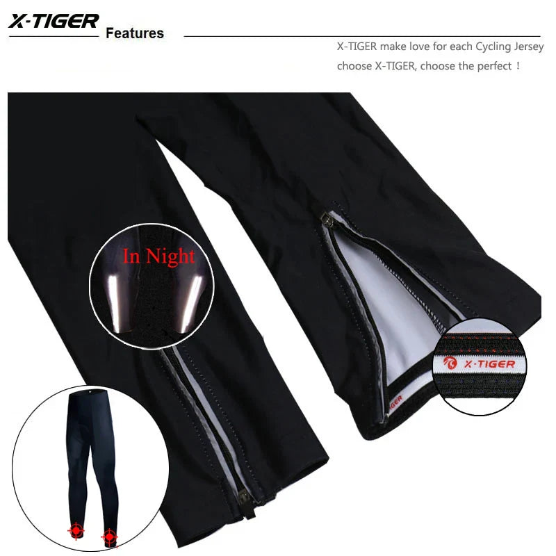 X-TIGER Men's Winter Thermal Cycling Tights – 5D Gel Pad