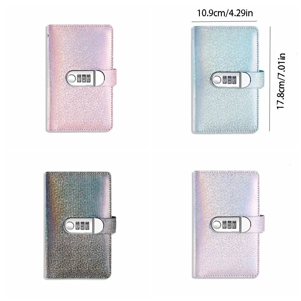 PU Leather Cover 100 Envelope Challenge Binder Reusable Waterproof Password Lock Saving Notebook Shiny Large Capacity Peaceful Pleasures Health and Wellness