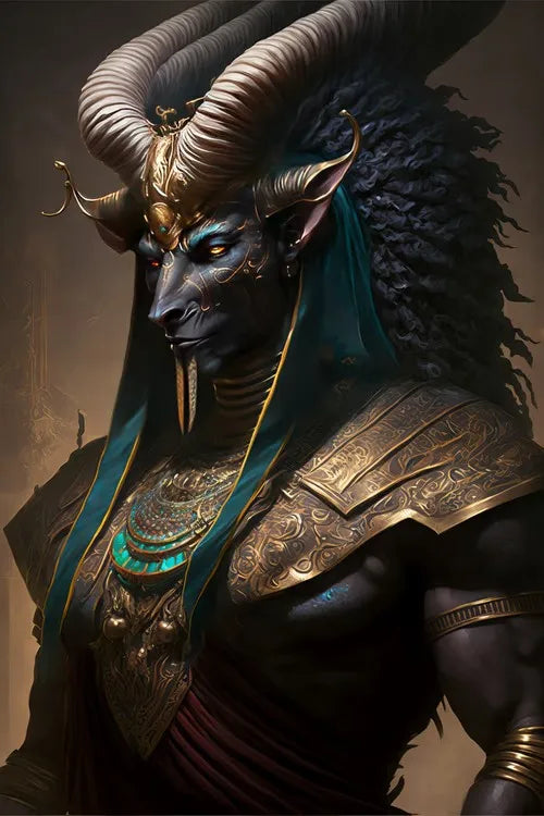Ancient Egyptian Fantasy Mythology The God Anubis Golden Portrait Posters Print Canvas Painting Wall Art Picture Room Home Decor Peaceful Pleasures Health and Wellness