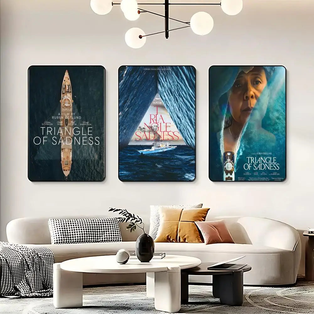 Movie T-Triangle of Sadness Poster HD Self Adhesive Waterproof Wall Art Ideal for Home Office Dorm Bedroom Great Gift Peaceful Pleasures Health and Wellness