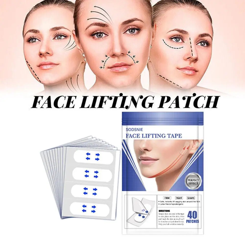 Eelhoe 40-Piece Invisible Face Lift Tape – Waterproof V-Line Lifting Stickers & Adhesive Face Patches for Instant Lift Peaceful Pleasures Health and Wellness