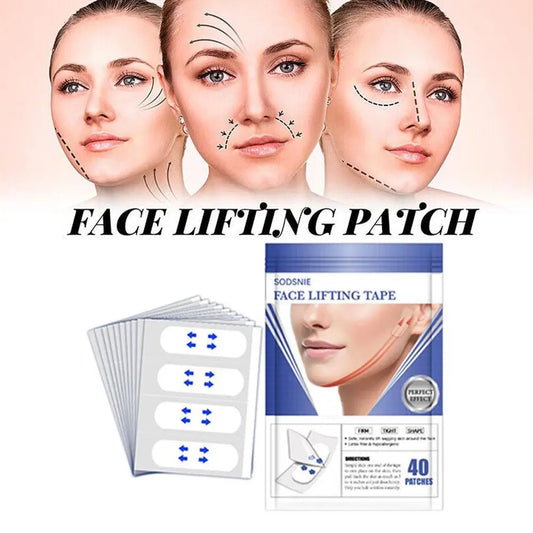 Eelhoe 40-Piece Invisible Face Lift Tape – Waterproof V-Line Lifting Stickers & Adhesive Face Patches for Instant Lift Peaceful Pleasures Health and Wellness