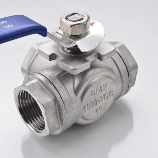 304 SS BSP Female 3-Way Ball Valve T/L Type Full Port | DN15–DN25 3-Way Ball Valve Oasis Select