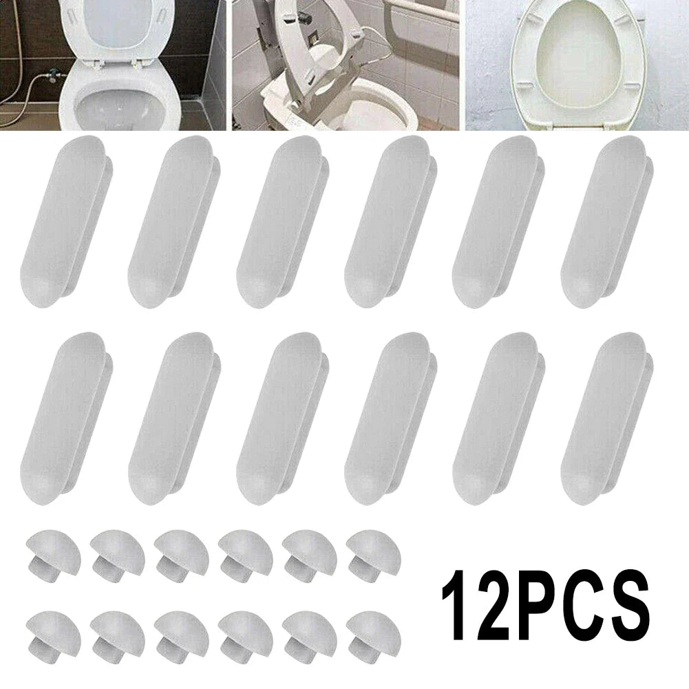 12-Pack Toilet Seat Bumper Replacement Pads – ABS+TPE Buffers