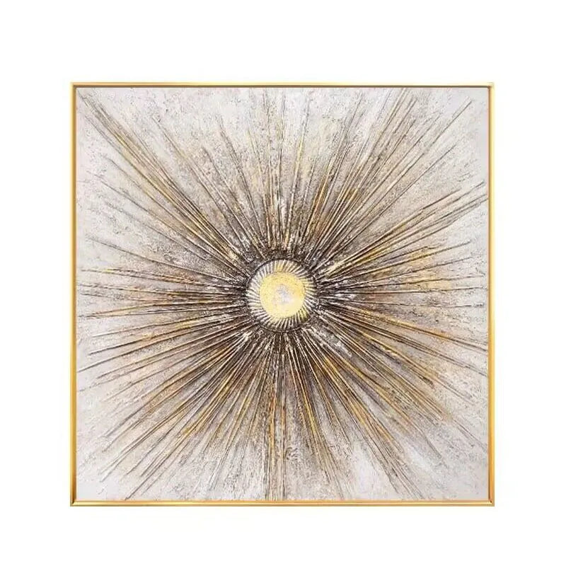 Hand Drawn Golden Lines Modern Minimalist Oil Painting Wall Art Poster For BedRoom Decoration Hand Drawn Oil Painting On Canvas Peaceful Pleasures Health and Wellness
