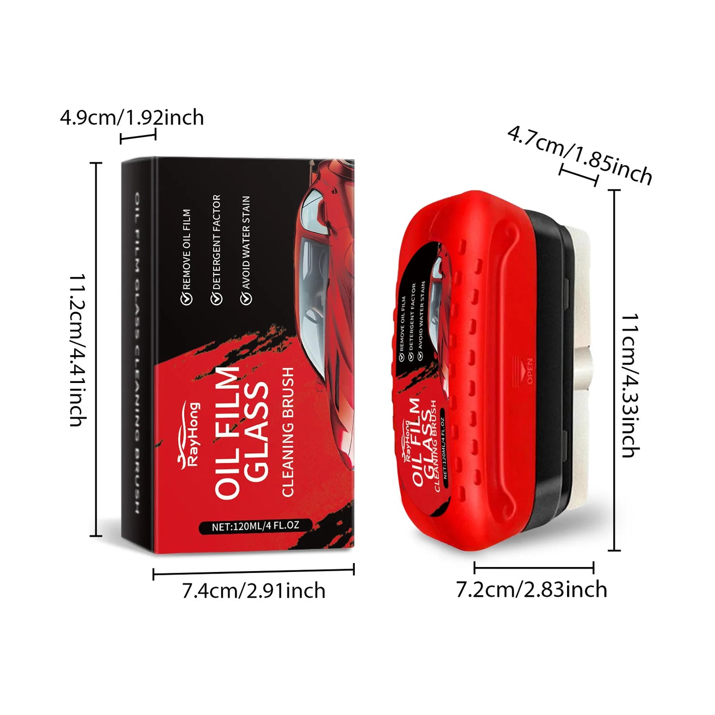 RayHong Car Glass Cleaning Kit – Wash, Sponge & Towel 100ml