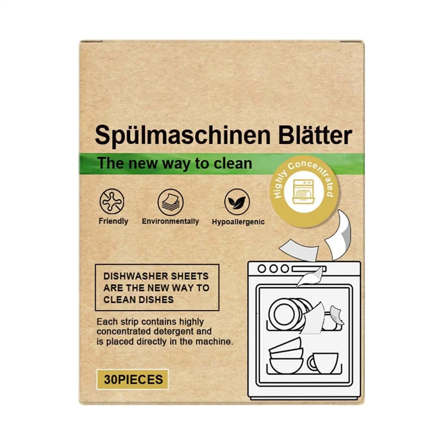Dishwasher Cleaner Tablets 30-Pack – Degreaser & Odor Eliminator