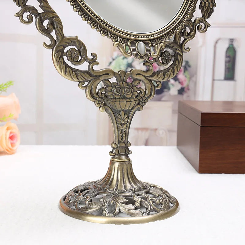 Vintage Double-Sided Swing Vanity Mirror | Grape Floral Design