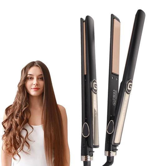 Professional Portable Wide Plate LED Hair Straightener Household Electric Ceramic Flat Iron PTC Heater High Temperature Fast Peaceful Pleasures Health and Wellness