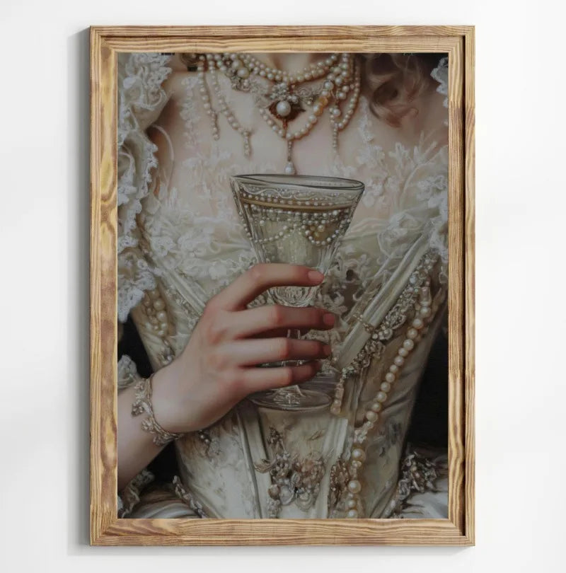 Victorian Woman Canvas Wall Art | Moody Vintage Black Rose Print