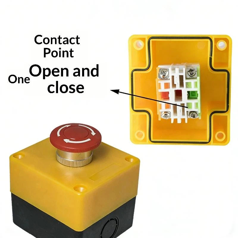 1Set 10A Emergency Stop Button Switch Box Waterproof Safety STOP Push Button With Rain Cover For Industrial Machine Peaceful Pleasures Health and Wellness A3 0