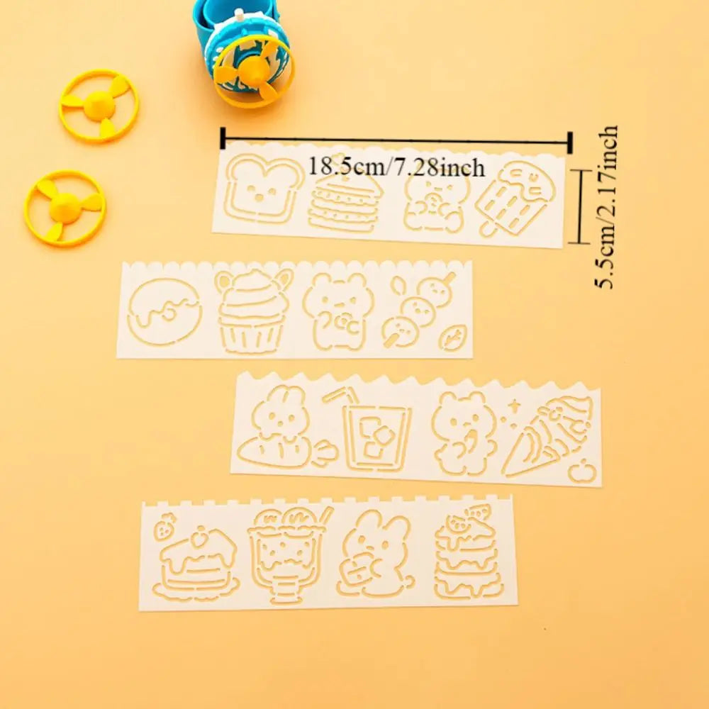 4pcs/set Copying Stencils Hollowed Drawing Templates DIY Craft Decorative Spray Painting Template Handcraft Stamping Peaceful Pleasures Health and Wellness