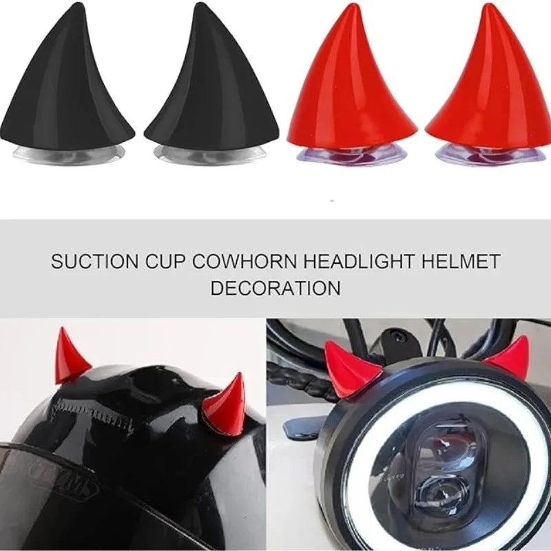 Devil Horn Helmet Decoration | Suction Cup Motorcycle Ebike