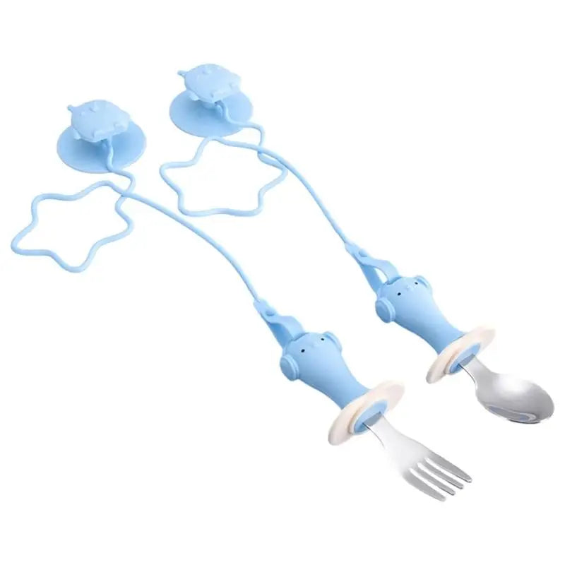 Infant Training Spoon & Fork Set | BPA-Free Silicone Suction