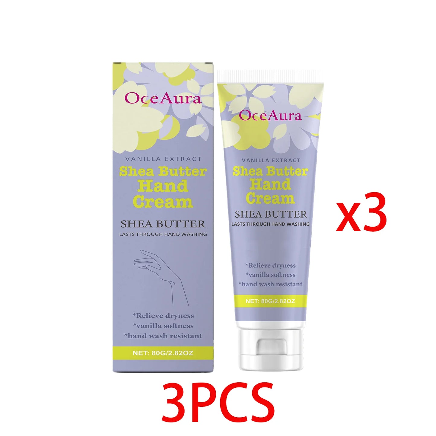 OceAura Shea Butter Hand Cream | Deep Moisture, Non-Greasy 80g