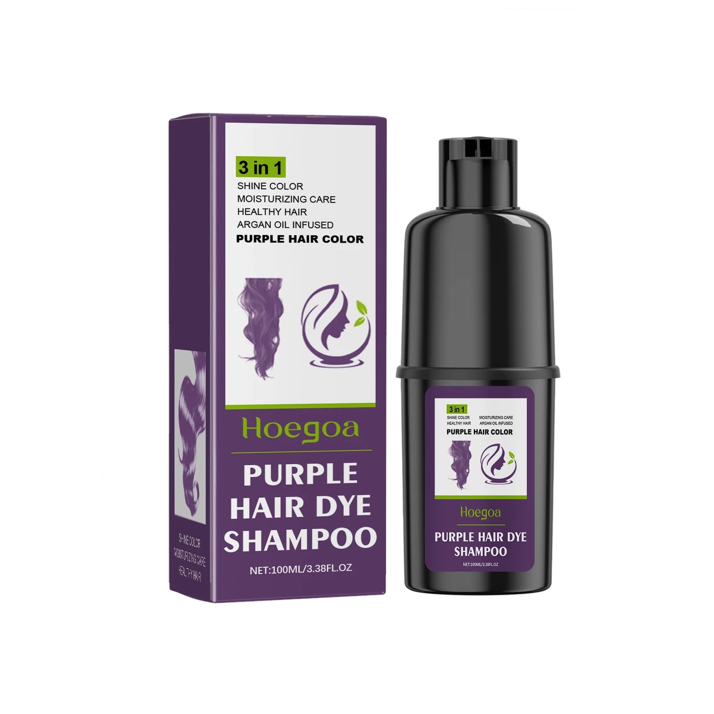 HOEGOA 100mL Purple Hair Dye Shampoo Fast Hair Dyeing Effect Easy To Use Moisturizes Hair Makes Hair Shiny Hair Color Shampoo Peaceful Pleasures Health and Wellness 100mL
