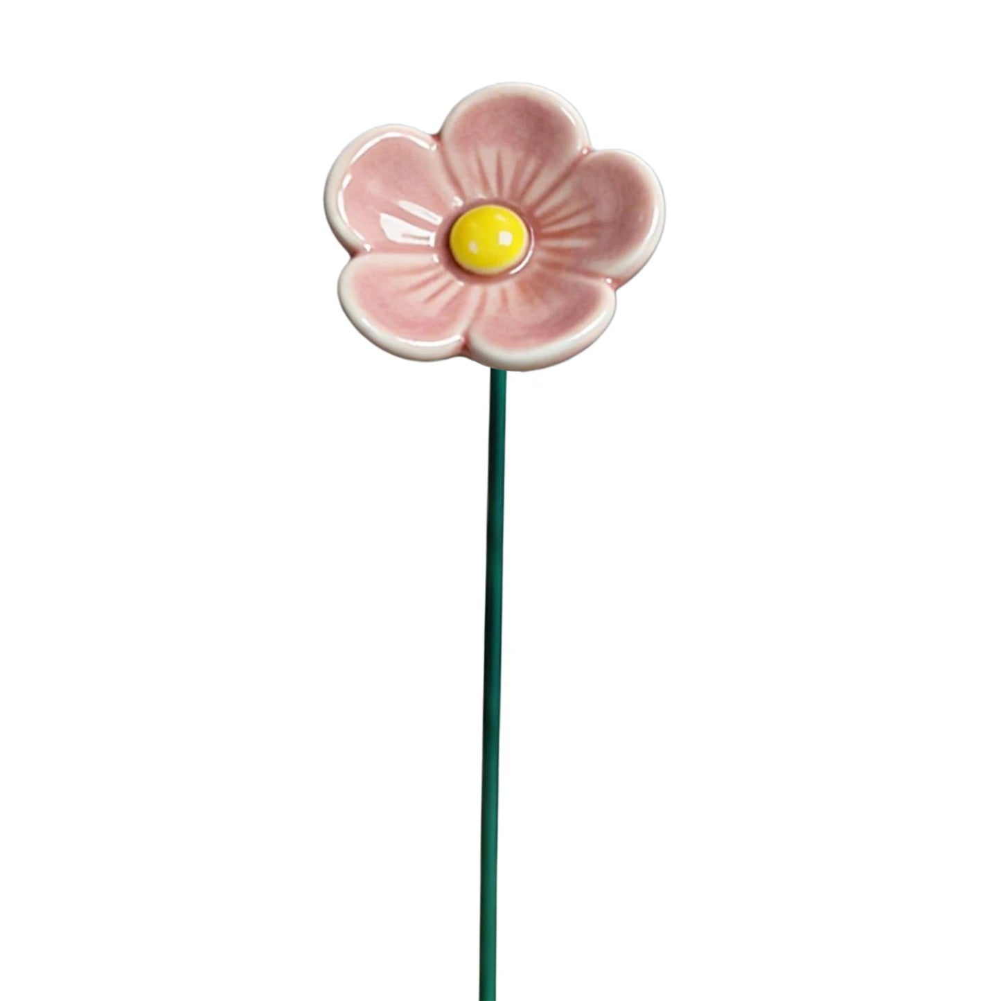 Ceramic Outdoor Bees Bath with Ground Stake Artificial Flowers Bee Bowl Stylish Bee Watering Station for Bee Friendly Yard Peaceful Pleasures Health and Wellness Pink