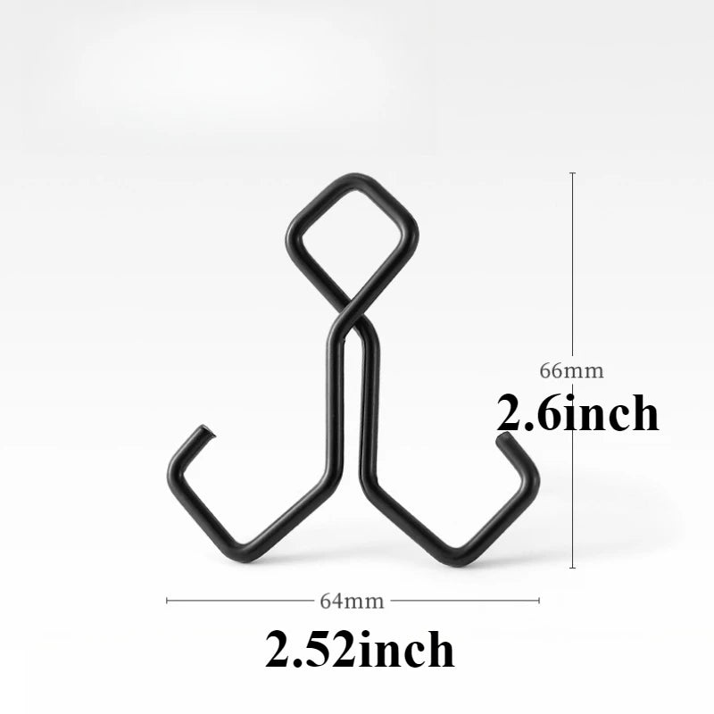 Black Iron Dual S-Hook | Portable Anti-Slip Outdoor Storage Hook