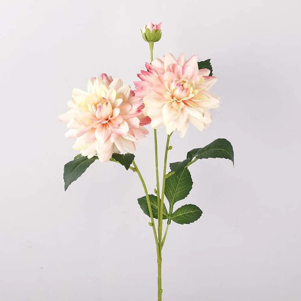 Realistic Artificial Dahlia Flower Branch 76cm | Faux Vase Decor