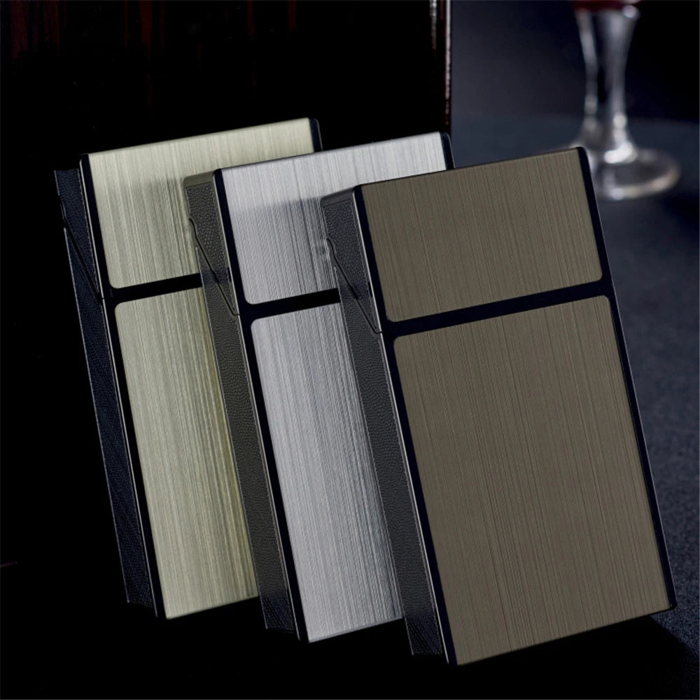 Long Cigarette Case Ultra Thin Flip Cover 20pcs Cigarettes For 100mm Storage Container Box Tobacco Case Smoking Tool Men's Gifts Peaceful Pleasures Health and Wellness