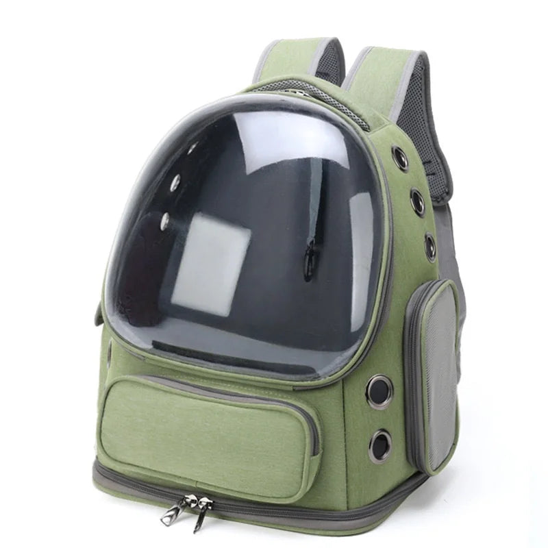2026 New Transparent Pet Carrier Backpack Outdoor Travel Backpack for Cats Small Dogs Breathable Cat Carrying Bag Pet Supplies Peaceful Pleasures Health and Wellness green