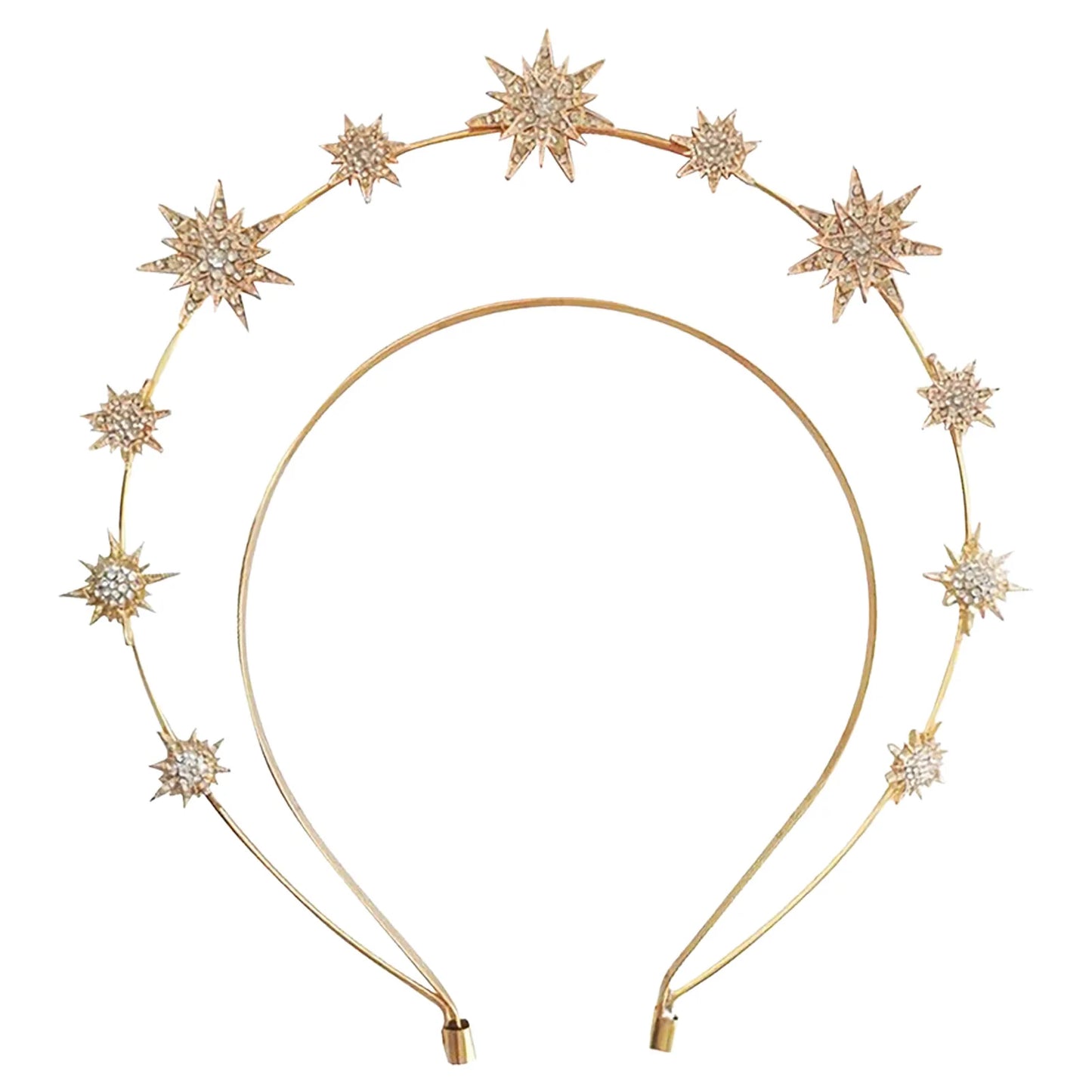 Baroque Star Hairband For Women Alloy Rhinestone Bridal Headpiece With Double Layer Design Peaceful Pleasures Health and Wellness A