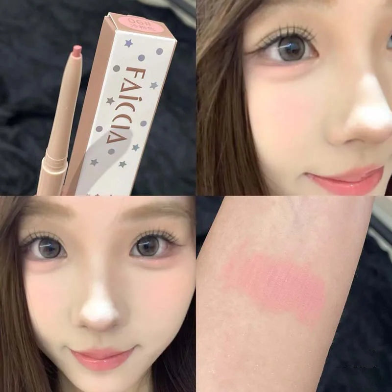 Matte Pink Glitter Eye Shadow Pencil | Lying Silkworm Pen