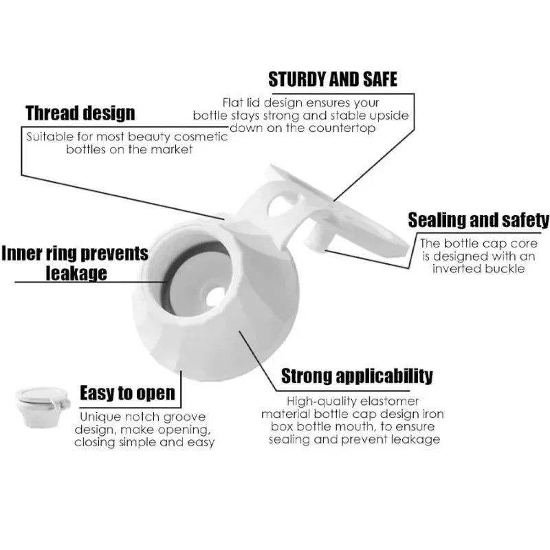 Inverted Bottle Cap Adapter Set – 3 Sizes | Shampoo & Lotion