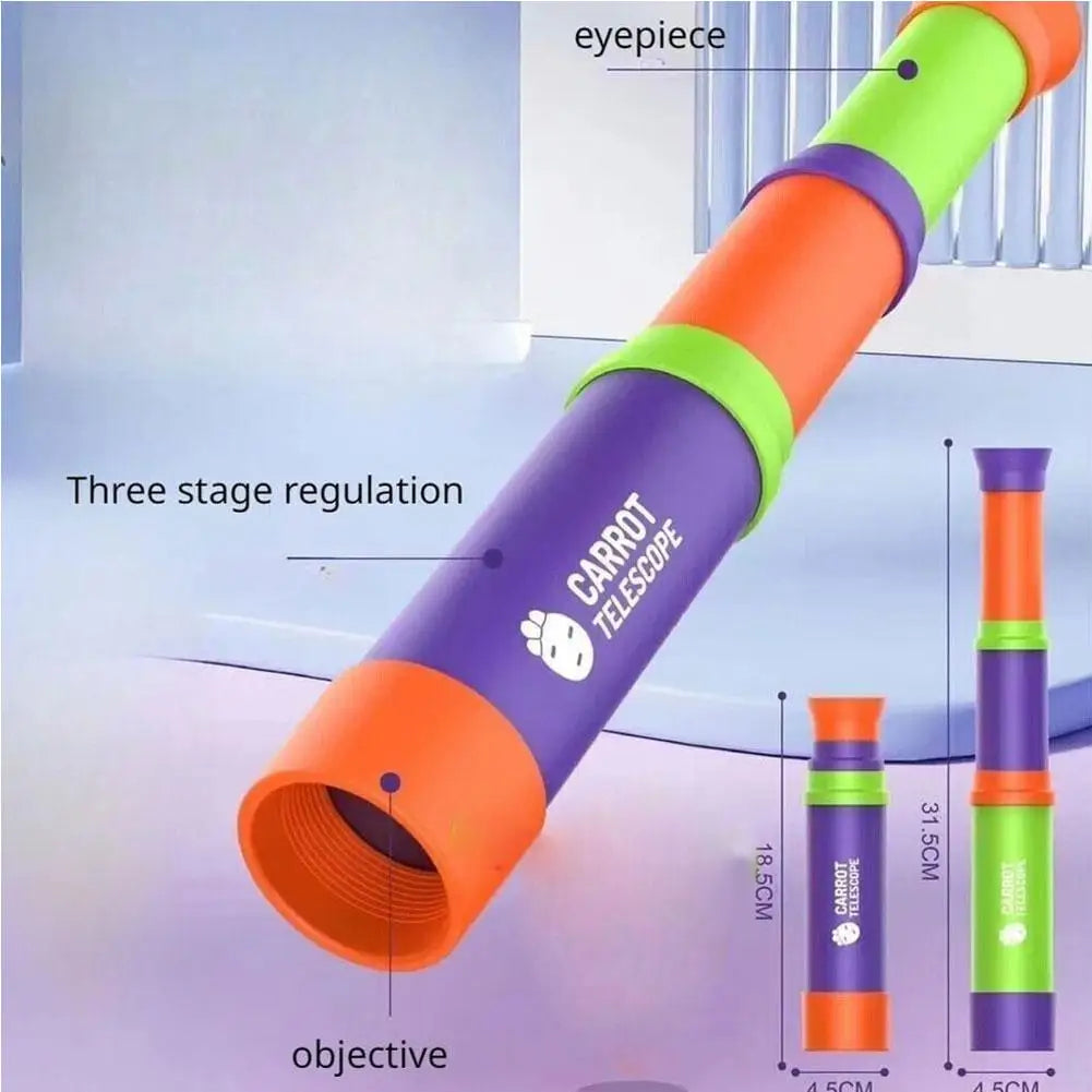 Kids Carrot Telescope – 8X Magnification Retractable Toy