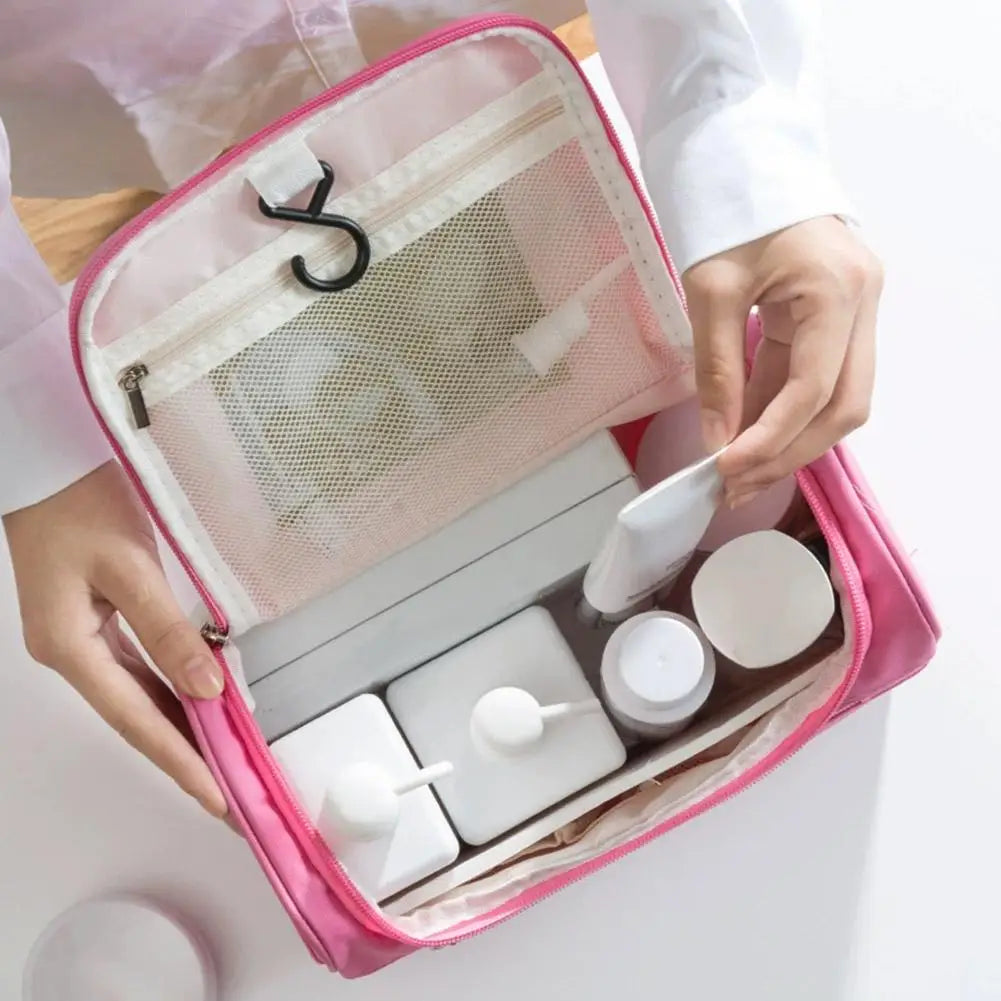 Travel Wash Makeup Bag,Large Capacity Cosmetic Organizer Waterproof Toilet Bag Portable Durable Toiletry Bag for Daily Use Peaceful Pleasures Health and Wellness