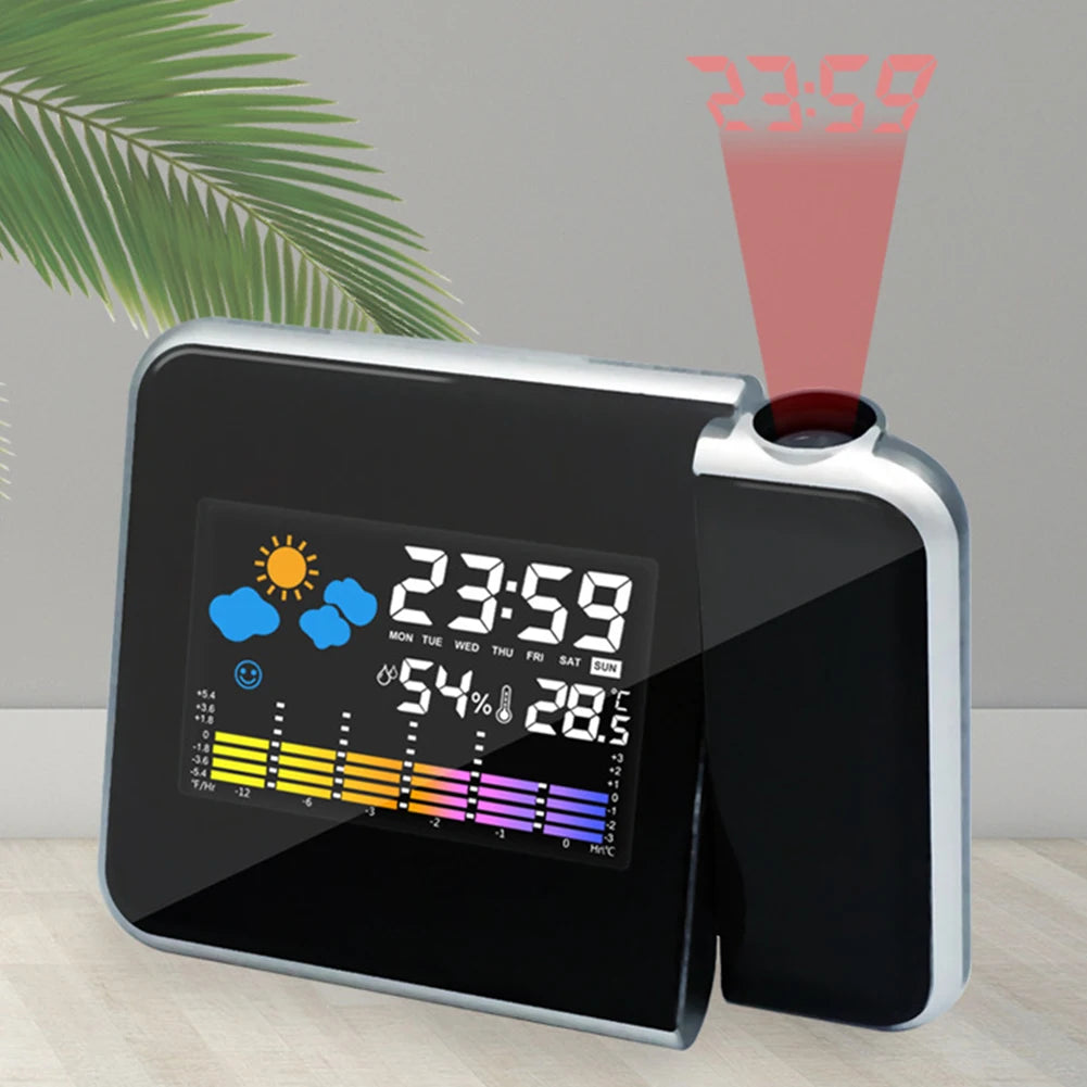 Smart LED Projector Alarm Clock | Thermometer & Hygrometer