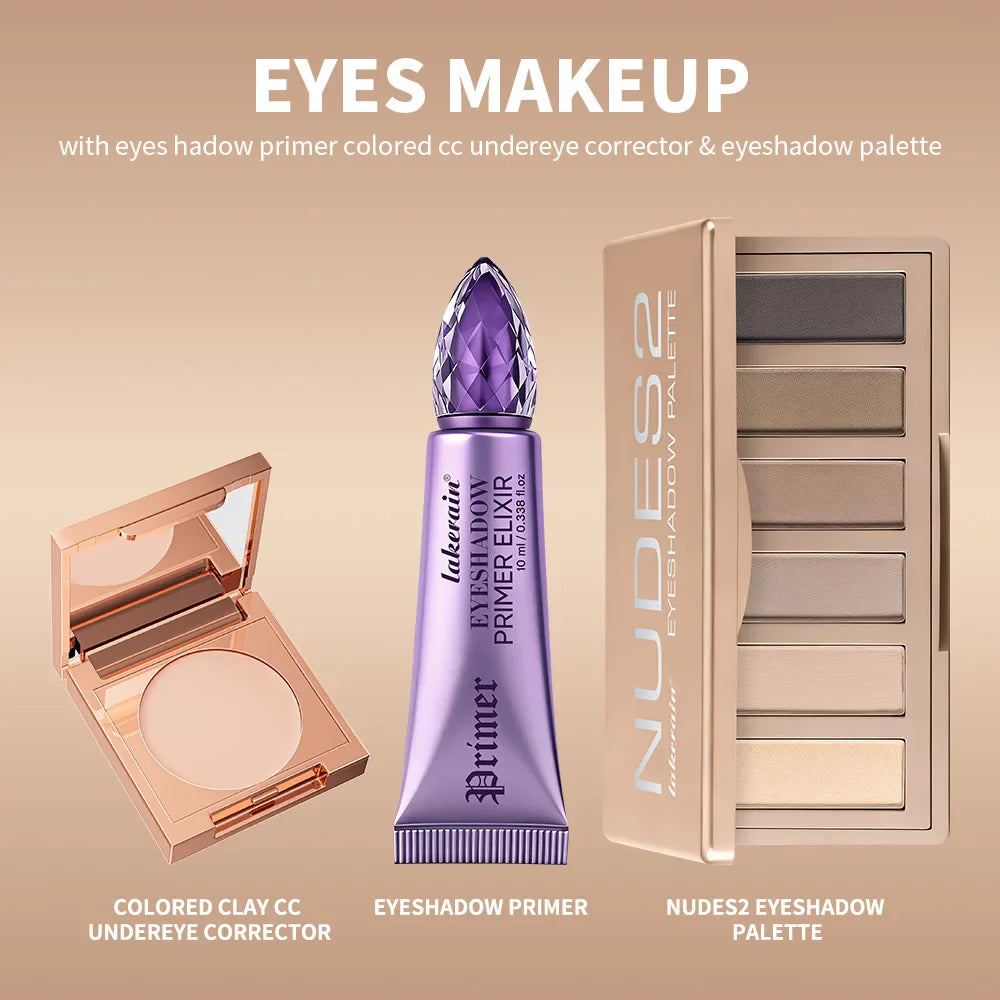 3-Pc Eye Makeup Set: Primer, Concealer & Eyeshadow Palette