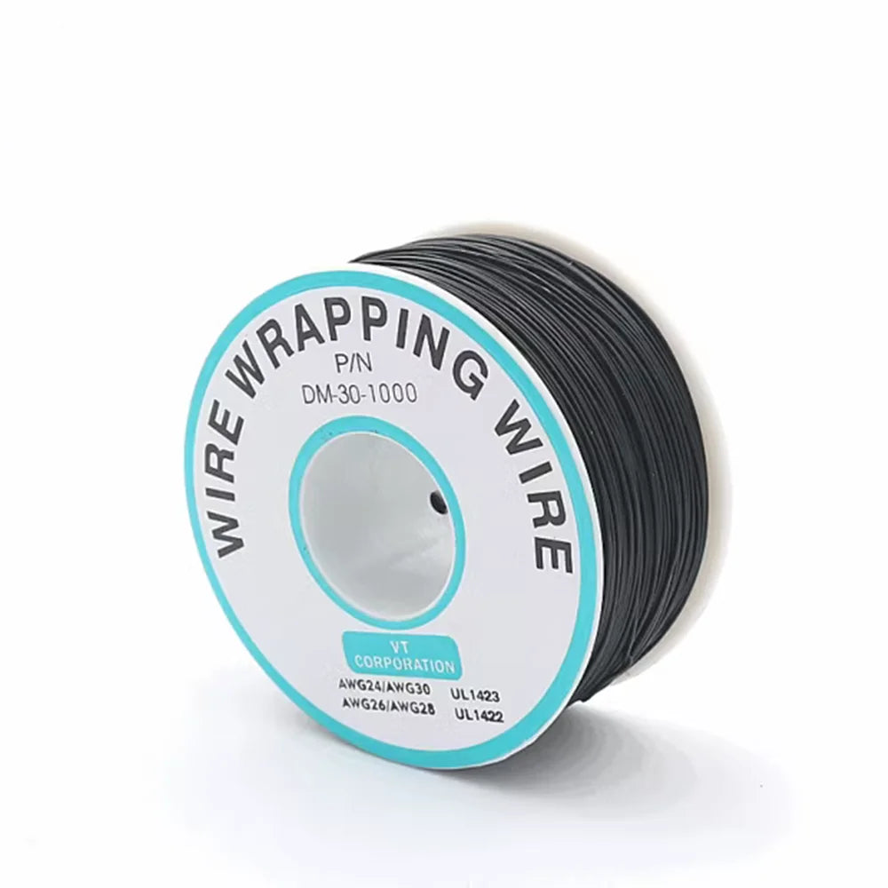 250 Meters AWG30 Wrapping Wire Single Strand Copper Cable Ok Wire Electrical Wire for Laptop Motherboard PCB Solder Peaceful Pleasures Health and Wellness Black