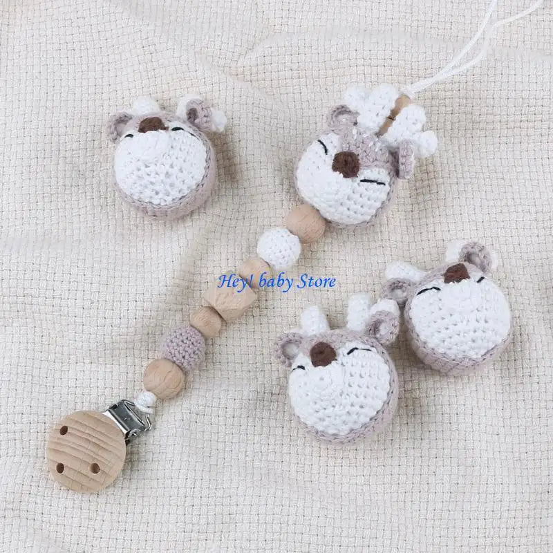 Crochet Animal Bead Pacifier Clip DIY Kit | Baby Teether