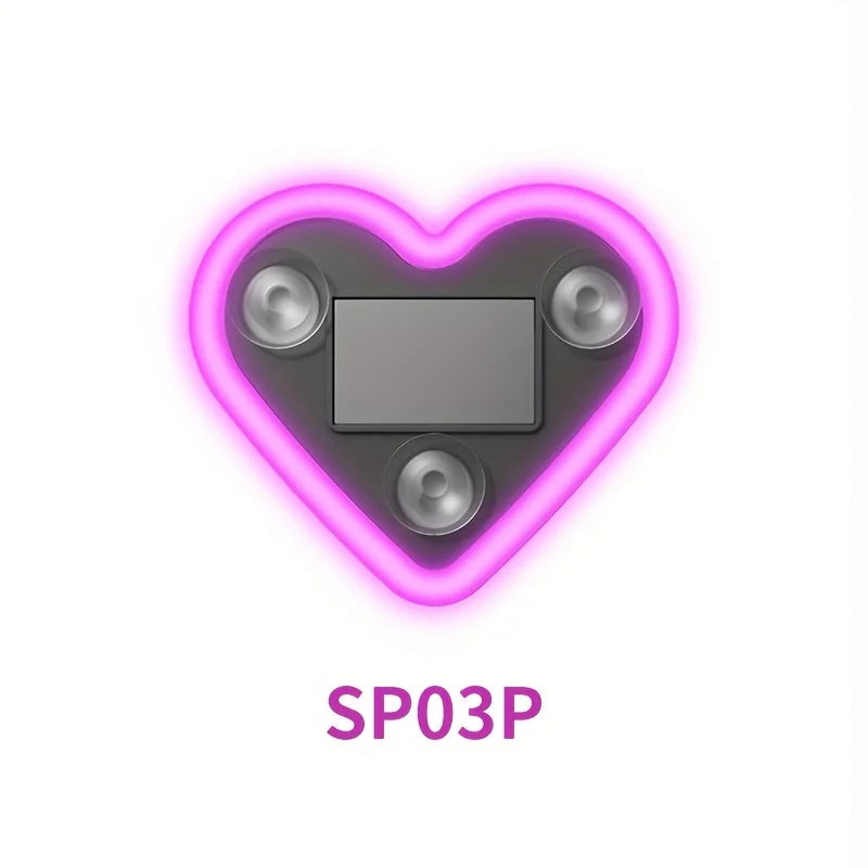 Solar Heart-Shaped RGB LED Car Atmosphere Light | Neon Glow