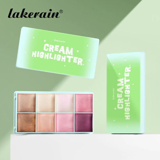 8Colors Cream Highlighter/Brow/Blush Palett Face Brighten Highlighter Blush&Contouring Shimmer Waterproof Makeup Tool Cosmetics Peaceful Pleasures Health and Wellness