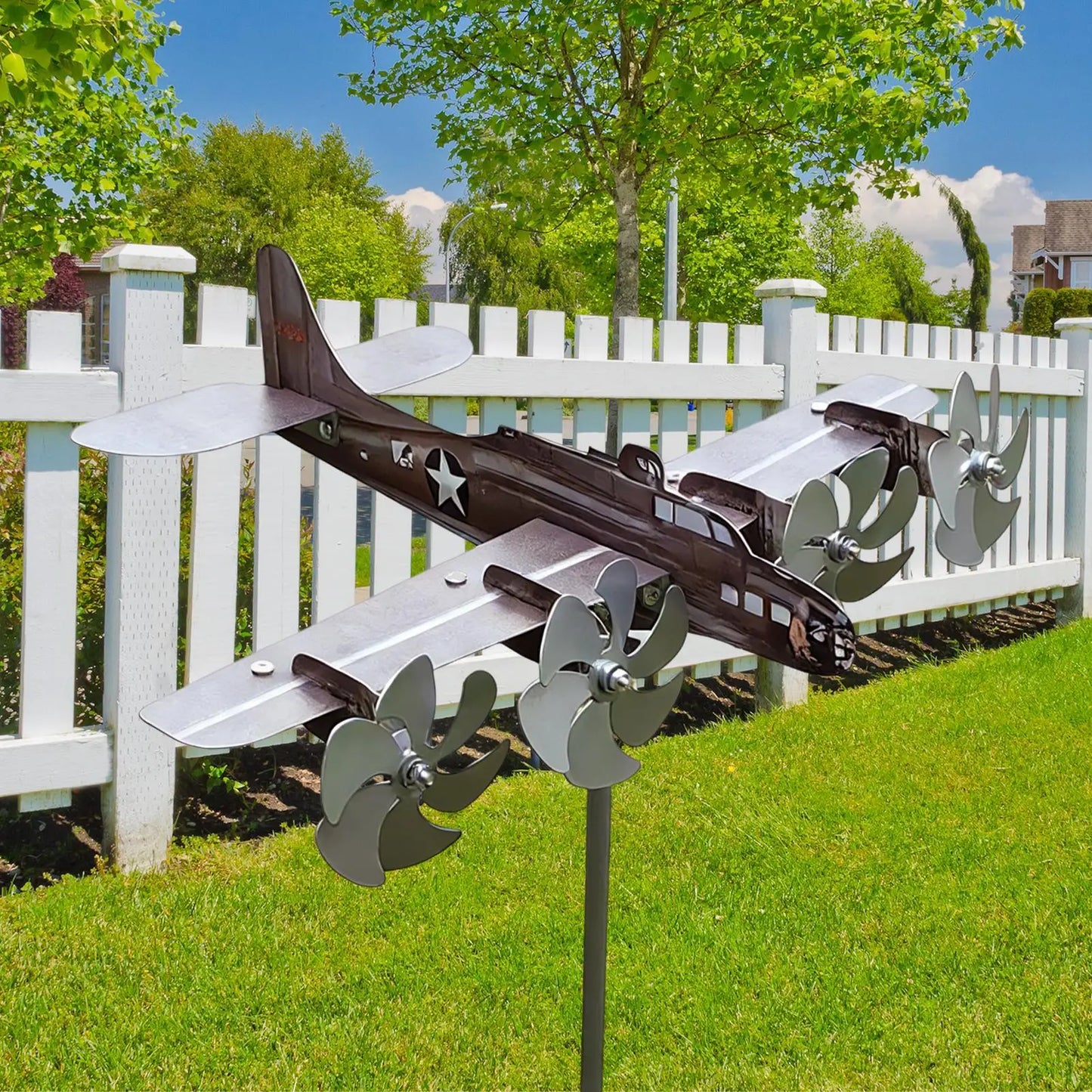 Airplane Wind Spinners Outdoor Garden Aircraft Weathervane Decor Patio Airplane Windmill For Aviator Aviation Lover Veterans Peaceful Pleasures Health and Wellness