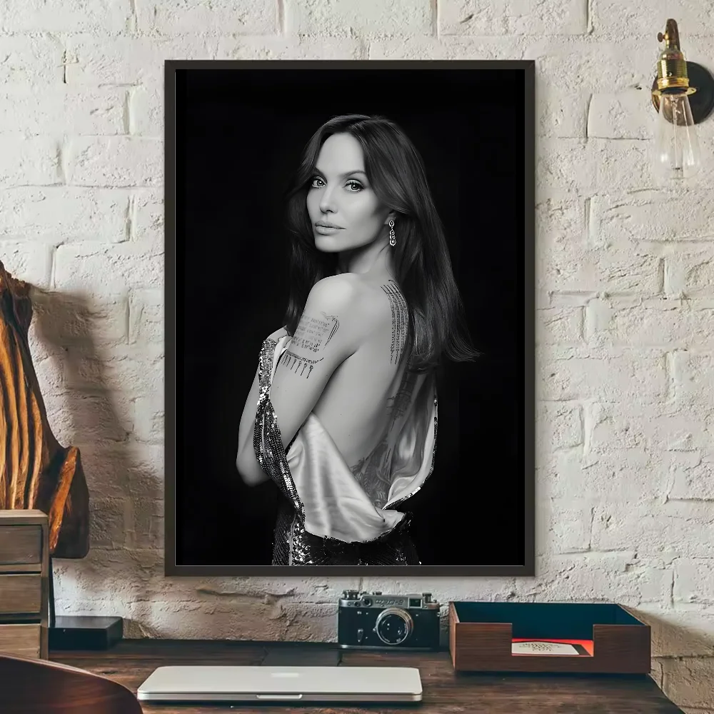 Angelina Jolie HD Poster – Waterproof PVC Wall Art Decor Wall Art Poster Peaceful Pleasures Health and Wellness z12 50X70cmNoframe