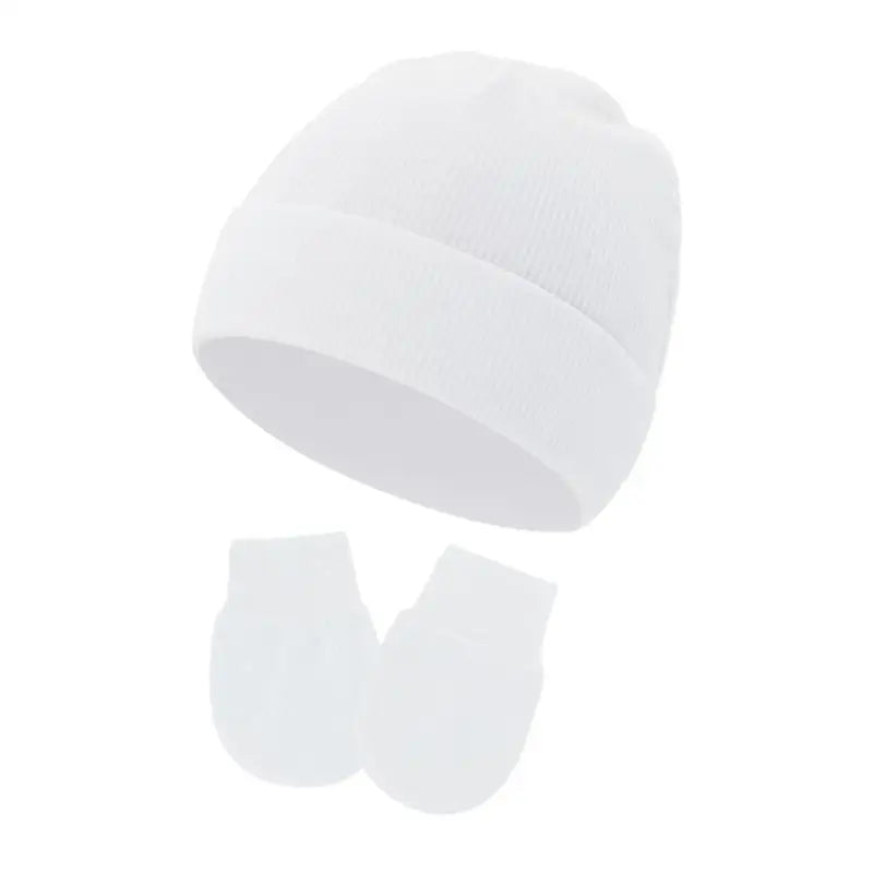 Newborn Baby Bonnet Hat & Anti-Scratch Gloves Set | 0–3 Month