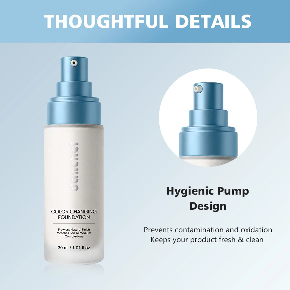 Color Changing Foundation Deep Hydration 12h Hold Makeup Intelligent Adaptation Skin Color Even Skin Tone Foundation Cosmetics Peaceful Pleasures Health and Wellness